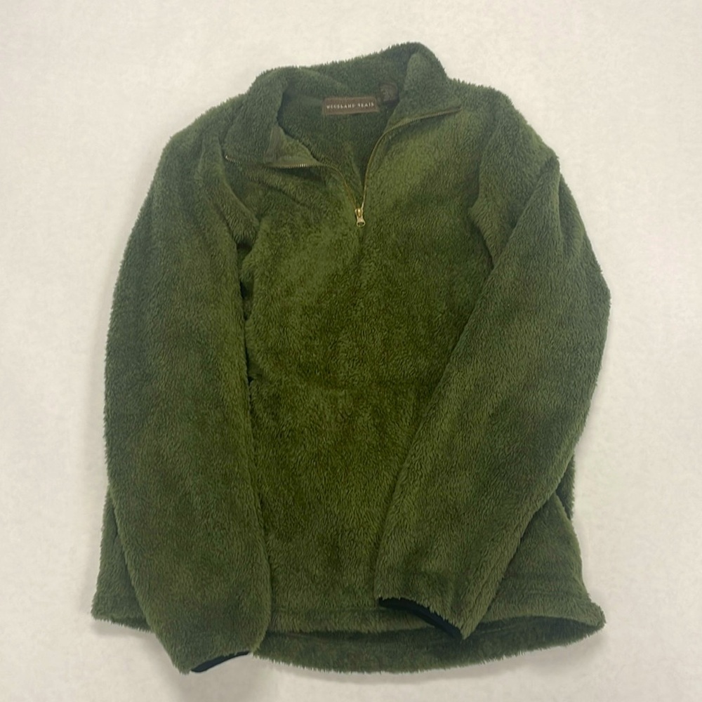 Green Fuzzy Quarter Zip